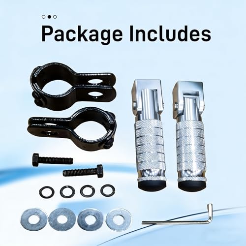 M8 Foldable Motorcycle Foot Pegs Foldable Motorbike Bicycle Footrest Rest Pedal, Universal Aluminum 90 Degree Folding Rearsets For Electric Car Motorbike Mini Bike Dirt Pit (Black)
