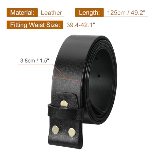 uxcell Men Leather Belt Strap without Buckle Head, Replacement Strap for Plate Buckle Belts2