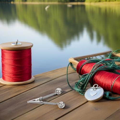 Campanas de alarma de pesca PRETYZOOM accesorio portátil de doble cascabel para hielo y banco 6