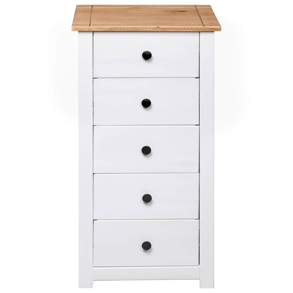 Credenza Bianca 46x40x89 cm in Legno Massello di Pino Panama