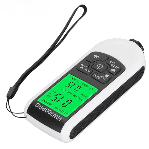 Digital Coating Thickness Gauge, Anti Slip Paint Meter for Car and Industrial Lightweight Design for Laboratory Testing Quick Measurement Data Acquisition (White)