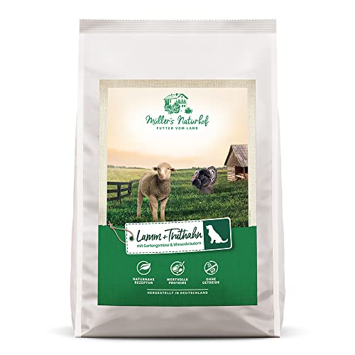 Müllers Naturhof - Lamm und Truthahn - 12 kg - Trockenfutter für alle Hunderassen - Hundefutter