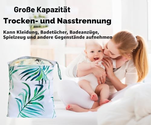 TRASUN Wetbag Kindergarten Nasstasche Windel Taschen Schwimmsachen Nassbeutel Nasse und Trocken Wickeltasche 2er Wasserdicht Waschbar… – Ansicht 3