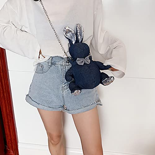 VALICLUD 1pc Design Crossbody Bag Denim Shoulder Bag for Daily Use Lightweight and Unique for School Shopping Work and Casual Outings Dark4