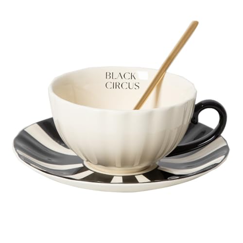 LKMYEOIC Taza de café espresso de porcelana, juego de tazas de té de porcelana china, taza de té de tarde estilo crema francesa, tazas de cerámica para el hogar, cocina, restaurantes, taza de té de