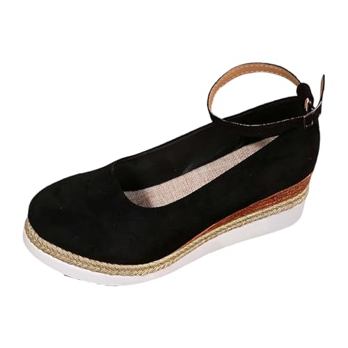Sandalias de cuña para mujer con plataforma cómoda y diseño elegante cerrado