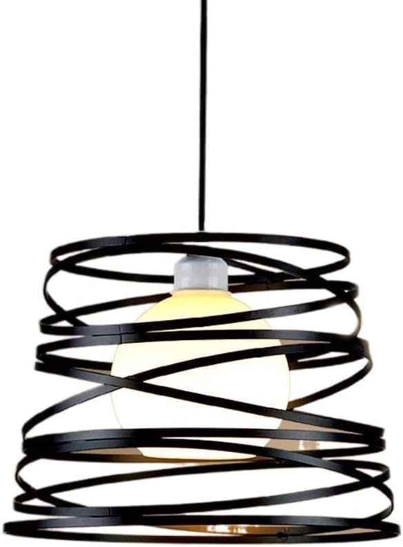 Lustre moderne salon suspension métal creux luminaire LED