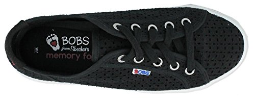 BOBS from Skechers Women's Le Club Major Laser Fashion Sneaker,Black,7.5 M US