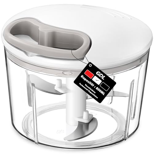 GDL Picadora Manual, 800ml Trituradora de Alimentos, Picadora de Verduras