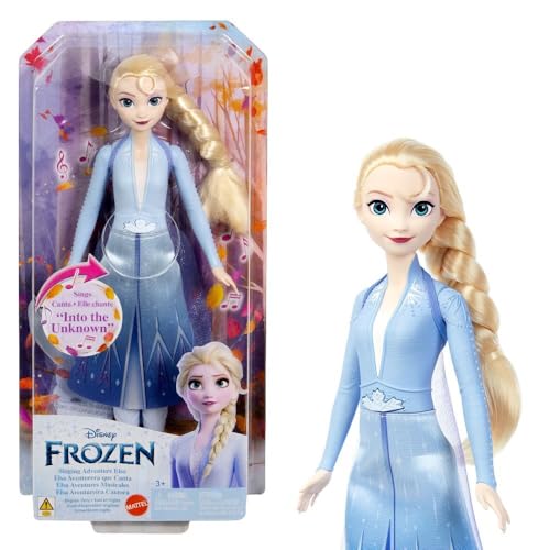 Mattel Disney La Reine des Neiges Elsa, Poupée de Mode chantante, Aventure chantante dans des vêtements caractéristiques, Chante où Personne n'était...