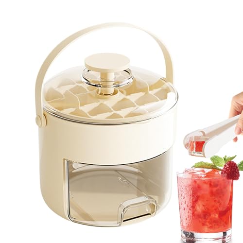 Bandeja de hielo con tapa y contenedor, molde para hacer hielo para congelador con asa de transporte, accesorios de barra de alimenticio para cócteles, tequila y bebidas frías, molde de cubo de