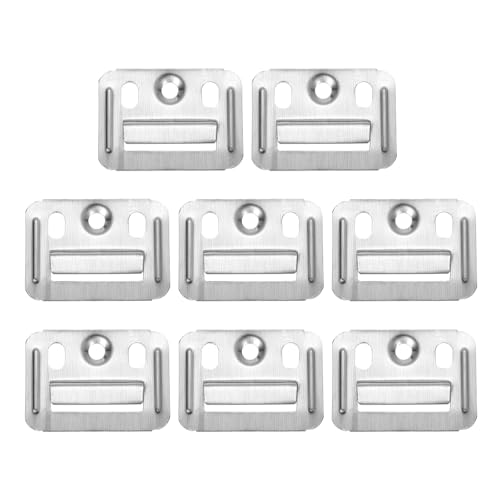 Image of uxcell 100Pcs 43mmx32mmx0.4mm Wall Panel Buckle, Stainless Steel, Silver