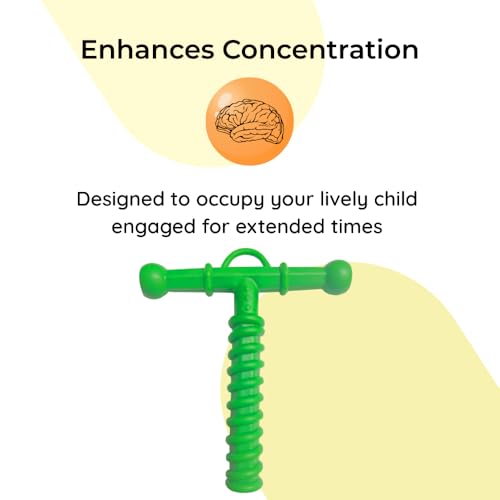 Image of B-Arm Chewy Tube for Oral Placement Therapy & Autism|Teether for Children & Adults|Non-Toxic Chewing Tube with Spiral Design for Oral Stimulation & Speech Therapy (Green)