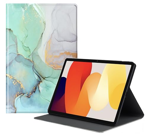 Image of ProElite Book Cover Case for Redmi Pad SE 11 inch Cover, Smart Flip Case Book Cover for Redmi Pad SE 11 inch Tablet [Auto Sleep Wake Feature], Marble Green