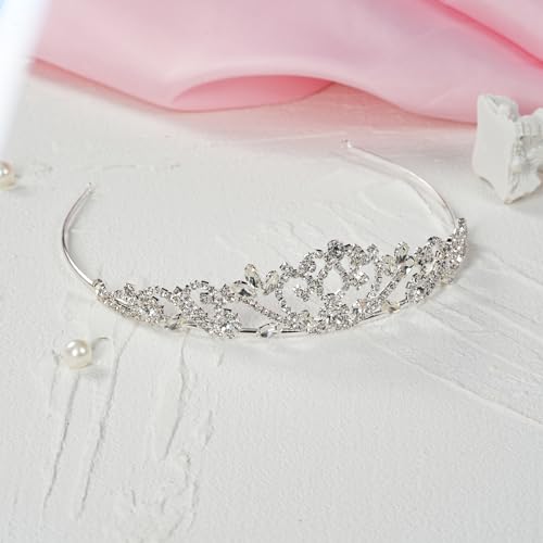 Image of First Communion Tiara Princess Wedding Headpiece for Women Crystal Tiara Jewelry Baptism or Christening Gift for Flower Girls