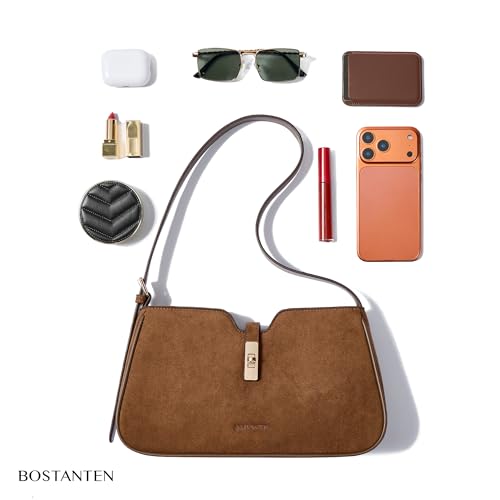 Image of BOSTANTEN Shoulder Bag for Women, Casual Shoulder Purse Vegan Leather Chic Hobo Handbag with Adjustable Strap for Work Travel