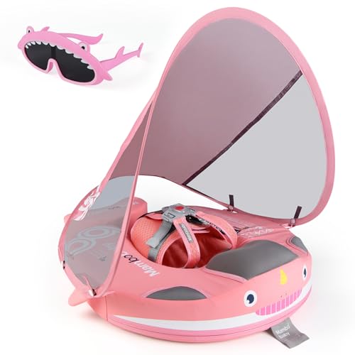 Image of Joyooss Mambobaby Float with Canopy, Never Flip Over Baby Pool Float Float with Canopy Non Inflatable Infant Pool Float, Water Float with Removable UPF 50+ UV Baby Floaties for 1 Year Old 0-36 Months