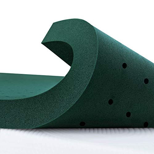 CHUN YI Memory Foam Mattress Topper, Pressure Relief Twin 3 Inch Mattress Pad, Cooling Gel Infused Mattress Topper, Blue