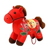Plüschpferd – 2026-Neujahrs-Maskottchenpuppe, chinesisches Festival-Hängespielzeug, entzückende Feiertagsdekoration, weich gefülltes Sammlerstück, hochwertige Tischdekoration, Heimbüro-Wohnzimmer 7,87