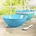 US Acrylic Fresco 10-inch Plastic Mixing and Serving Bowls | set of 6 in 3 Coastal Colors