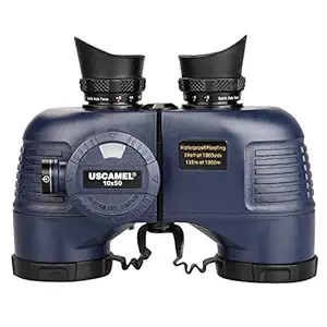 USCAMEL 10x50 Marine Binoculars for Adults, Waterproof Binoculars with Rangefinder Compass?BAK4 Prism FMC Lens Binoculars with Tripod Adapter for Navigation Bird Watching Hunting