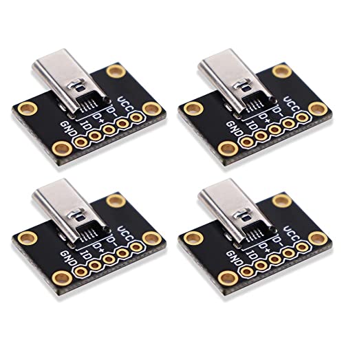 Treadax 4 unids USB MicroB Plug Breakout Board 5pin macho conector adaptador módulo compatible con Arduino para proyectos electrónicos Cover