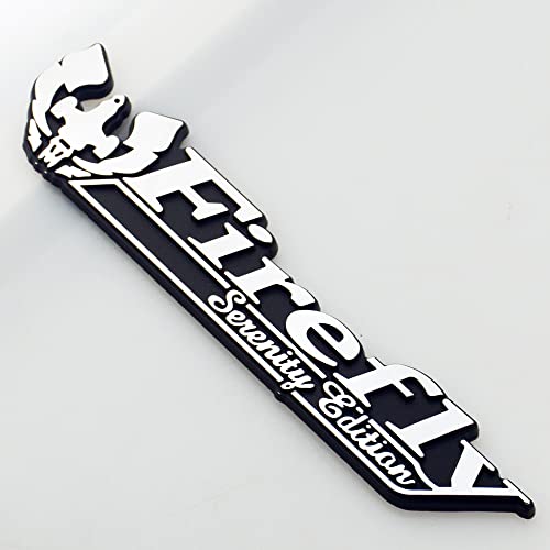 Image of 2Pc Firefly Serenity Edition Emblem 3D Badge Nameplate Decal Sticker Replacement for Universal Car Truck SUV (Silver Black)
