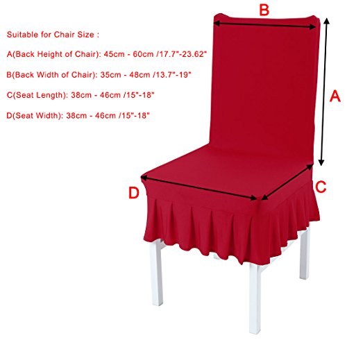 Uxcell Dining Chair Covers,Ruffled Skirt Stool Slipcover Stretch Spandex Chair Protectors Short Kitchen Chair Seat Cover For Home Dining Room Party Wedding(Medium,Burgundy) #TOP5