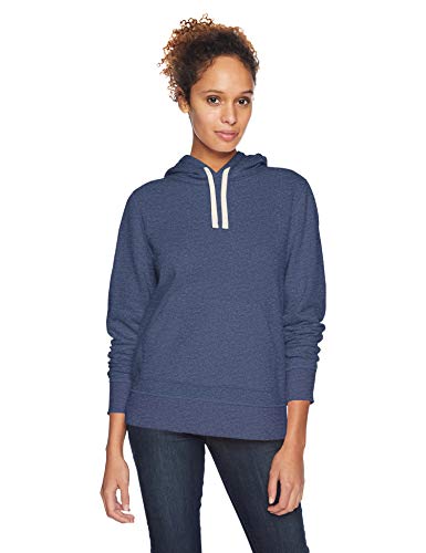 Amazon Essentials Women's French Terry Fleece Pullover Hoodie (Available in Plus Size), Navy Heather, Large