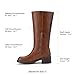 DREAM PAIRS Womens Knee High Boots Square Toe Platform Chunky Block Heel Banana Campus Boots for Women Comfortable Low Heel Side Zipper Womens Riding Tall Boots,Size 8,Light Brown,DWUMKB2539