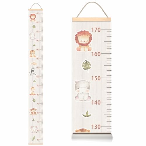 Régua Do Crescimento Pendurar Infantil Safari Bichos - Material Canvas - Medidor de Altura - Decoraç