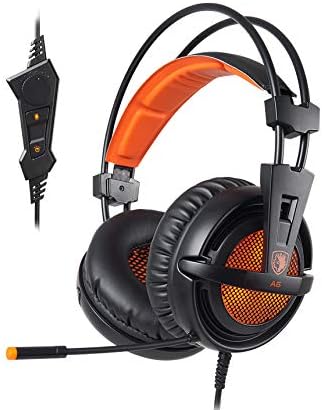 SADES Auriculares A6 para Videojuegos, Color Naranja