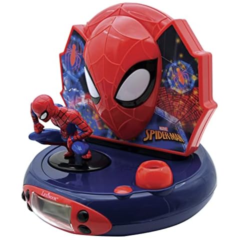 Radio Reloj Proyector Spider-Man de Lexibook con Luz Nocturna y Efectos de Sonido Cover