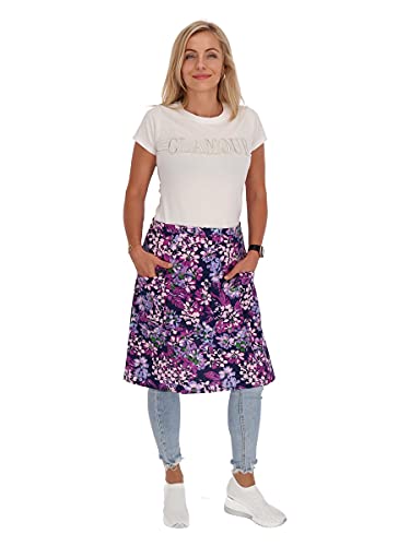 Tablier de cuisine en coton avec motif floral, lilas, taille unique Cover