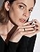 Greenpod 4MM Black Tungsten Carbide Promise Rings Faceted Edge Dome Polished Wedding Band Ring for Women Size 10