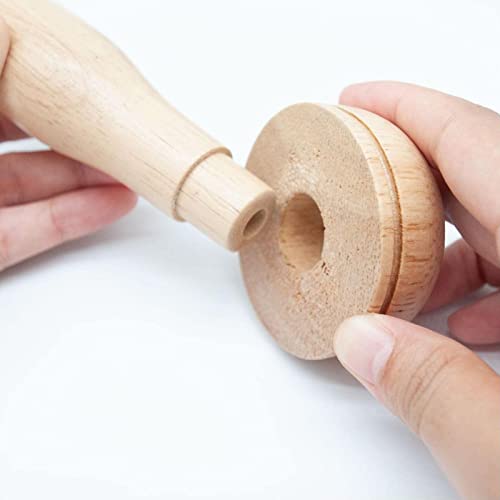 zalati Darning Mushroom Kits with 10pcs Colors Threads Wooden Tool with Strong Handle & Gradual Curvature for Sewing Threads Socks Sweaters - Image 3