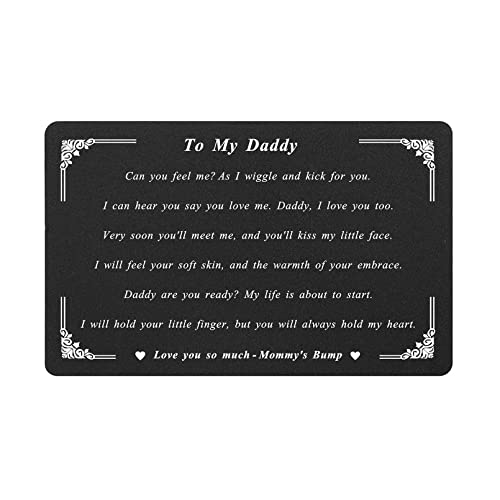 TGCNQ New Dad Gifts Daddy to Be Gifts - New Dad Wallet Insert Card Gifts from Wife First Father Valentines Christmas Day Gifts for Daddy First Time Father Pregnancy Announcement Gifts
