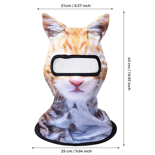 Image of 2 Pack 3D Cat Ski Mask with Ears - Funny Animal Balaclava Shiesty for Cosplay, Winter Festivals, Halloween, Outdoor Activities - Breathable Face Cover for Men & Women