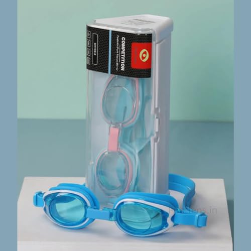 Image of First Lens Junior Powered Swimming Goggles For Kids | AntiFog | Crystal Clear Vision | UV Protction - 007 - (-4.00) Blue Age (3 to 8)