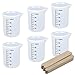 KINBOM 6Pcs 100ML Mischbecher Epoxidharz Silikon Messbecher Set für Harz, Messbecher Epoxidharz Flexibler DIY Harzbecher Messen Handgemachtes Handwerk Gießen Epoxidharz mit 20 Stück Holzrührern