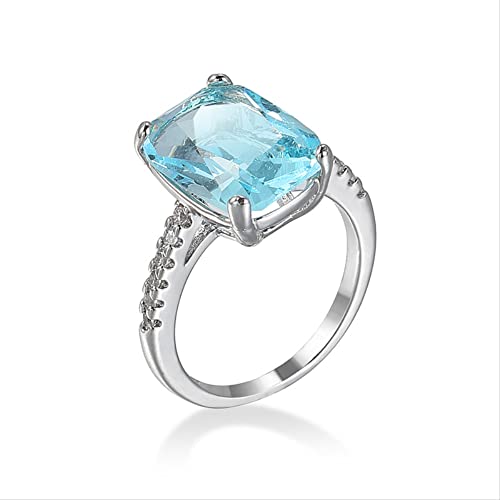 Aquamarine Ring Gemstones Natural For Jewelry Ring Blue Topaz Ring Rings For Women Engagement