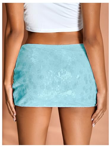 Image of Floerns Women's Sequin Low Waist Mini Skorts Night Out Skirt Shorts