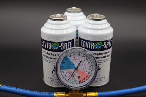 R134a Replacement | 3 Cans(6oz) with Gauge Piercing Valve for AC Recharging