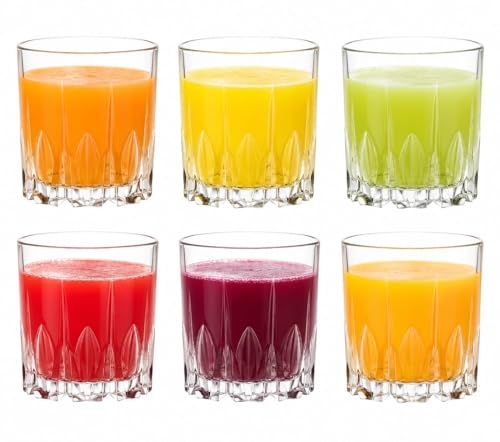Image of Clear Glass Drinking Glasses Set for Water, Juice, Beverages, Set of 6 (Exciliber)