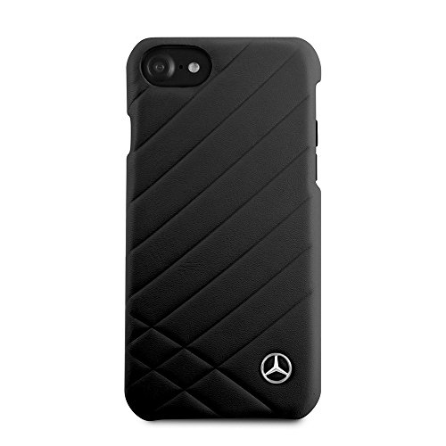 Cg Mobile Mercedes-Benz Phone Case For Iphone Se, 8 & 7 In Black Pattern Iii, Real Leather Protective, Durable & Anti-Scratch Case With Accessible Ports, Shock Absorption & Signature Logo #TOP4