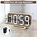 Peakeep Slim Digital Mirror Aesthetic Alarm Clock for Bedrooms Desk Decor - Plug in Electric Big LED Modern Small Clock for Office Living Room, Battery Backup, 6 Dimmers (Gold)