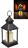 LED Sturmlaterne: Antik-Design Laterne Mit Flackernder Kerze, Timer und Batteriebetrieb
