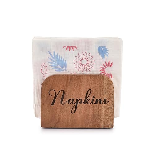 NIRMAN Acacia Wood Napkin Holders For Kitchen Upright Paper Napkin Storage Dispenser Napkin Holder for Kitchen, Dining Room Table Décor (5.5\" x 2.75\" x 4\") - Thumbnail 2