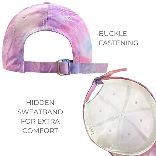 Accsa Low Profile Baseball Cap For Women Cotton Tie-Dye Trucker Dad Hat Adjustable Snapback Relaxed Cap Pink thumb #4
