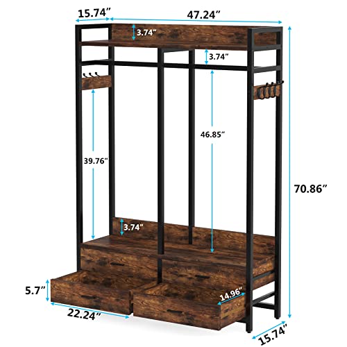 Image of Tribesigns Freestanding Closet Organizer, Garment Rack with 4 Drawers
